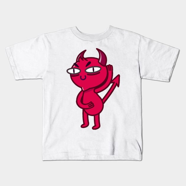 dancing red devil Kids T-Shirt by ManimeXP